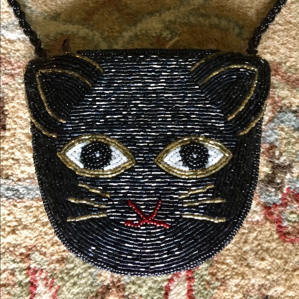 Beaded Kitty Mini Bag